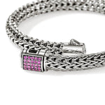 Icon Silver 6.5mm Bracelet w/ Pink Sapphire - BUS9909044PSPX-John Hardy-Renee Taylor Gallery