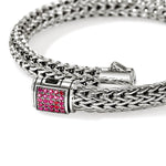 Icon Silver 6.5mm Bracelet w/ Ruby - BUS9909044RBX-John Hardy-Renee Taylor Gallery
