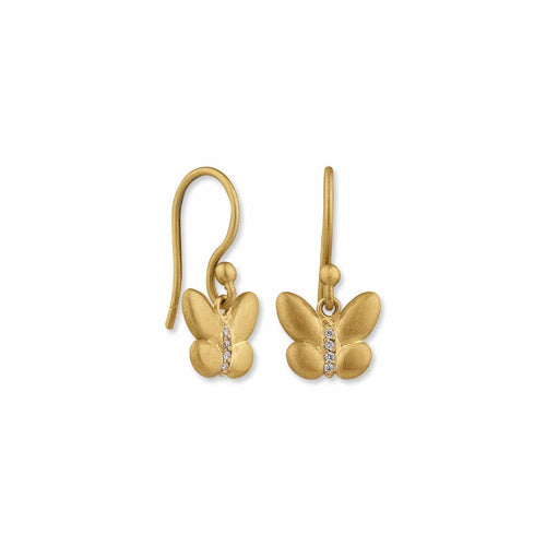 Butterfly Valley Earrings-earwire with Diamond by Lika Behar