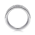 14K White Gold U setting and Channel RD Baguette Diamond Anniversary Band Contemporary Collection (Devoted) - AN16644W44JJ-Gabriel & Co.-Renee Taylor Gallery