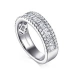 14K White Gold U setting and Channel RD Baguette Diamond Anniversary Band Contemporary Collection (Devoted) - AN16644W44JJ-Gabriel & Co.-Renee Taylor Gallery