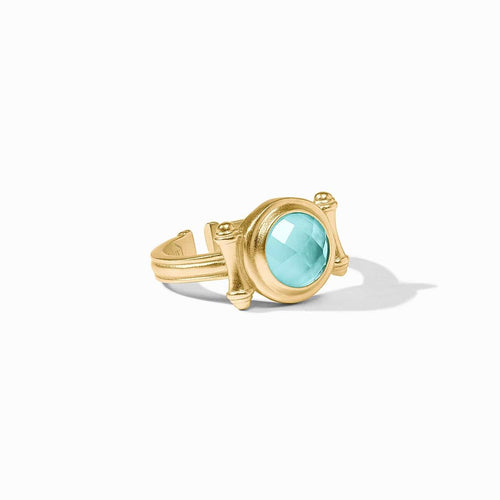 Bamboo Stone Ring-Iridescent Bahamian Blue - R234GIBB00-Julie Vos-Renee Taylor Gallery