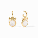 Bamboo Hoop & Charm Earrings-Iridescent Clear Crystal - ER957GIRC00-Julie Vos-Renee Taylor Gallery