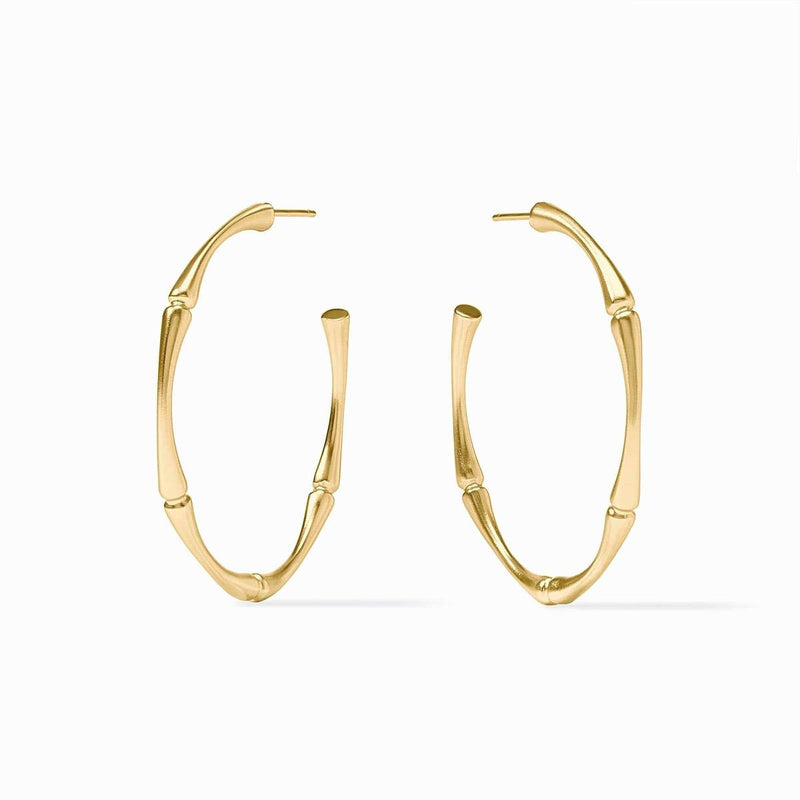 Bamboo Gold Hoop Earrings - HP116G-Julie Vos-Renee Taylor Gallery