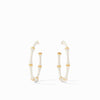 Bamboo Hoop Gold Ivory Enamel Earrings - HP062GEIV-Julie Vos-Renee Taylor Gallery