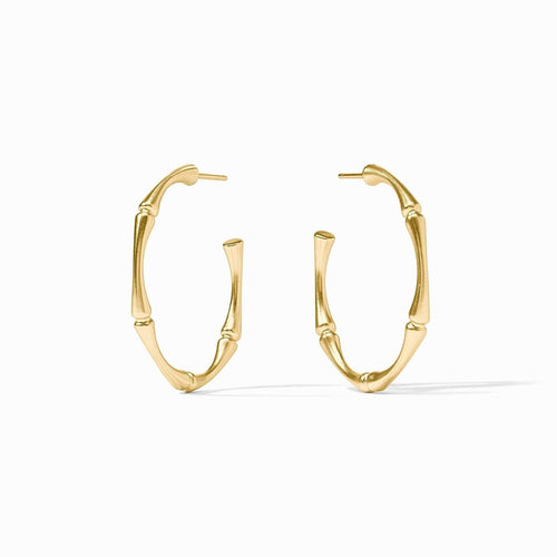 Bamboo Gold Hoop Earrings - HP116G-Julie Vos-Renee Taylor Gallery