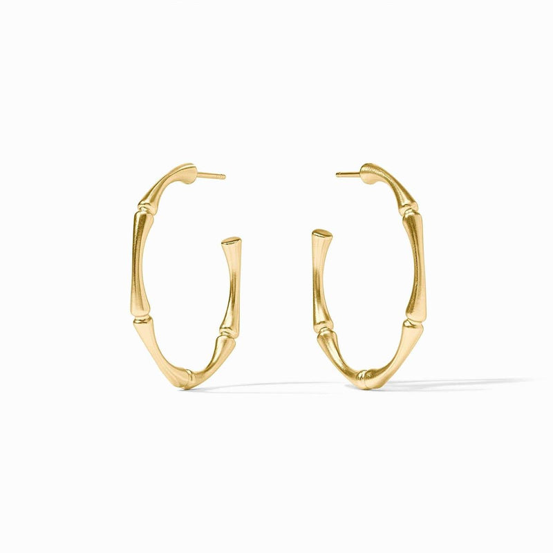 Bamboo Gold Hoop Earrings - HP116G-Julie Vos-Renee Taylor Gallery