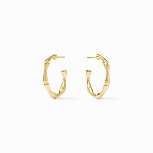 Bamboo Gold Hoop Earrings - HP116G-Julie Vos-Renee Taylor Gallery