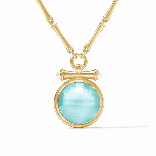 Bamboo Statement Necklace-Iridescent Bahamian Blue - N535GIBB00-Julie Vos-Renee Taylor Gallery
