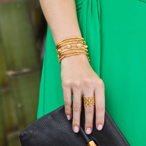 Bamboo Gold Bracelet - BL238G00-Julie Vos-Renee Taylor Gallery