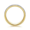 14K White-Yellow Gold 8mm - Two Tone Men's Wedding Band in Satin Finish - MBH0121-80M4JJJ-Gabriel & Co.-Renee Taylor Gallery