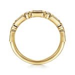 14K Yellow Gold Bezel Set Baguette and Round Diamond Anniversary Band Contemporary Collection (Devoted) - AN16447Y44JJ-Gabriel & Co.-Renee Taylor Gallery