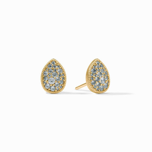 Pave Teardrop Stud Earrings-Aquamarine Blue - ER1043GBQ00-Julie Vos-Renee Taylor Gallery