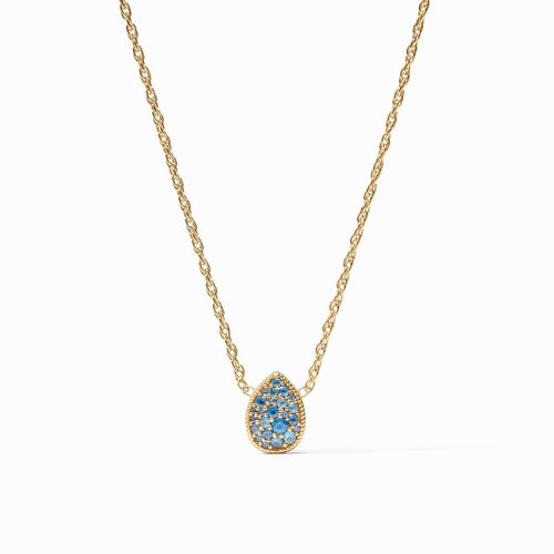 Pave Teardrop Delicate Necklace-Blue Topaz - N595GBZ00-Julie Vos-Renee Taylor Gallery