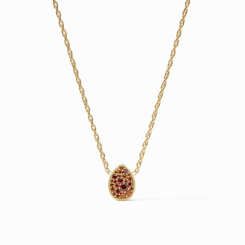 Pave Teardrop Delicate Necklace-Garnet - N595GGN00-Julie Vos-Renee Taylor Gallery