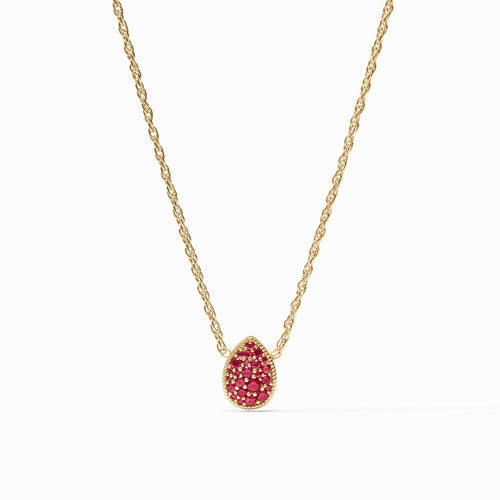 Pave Teardrop Delicate Necklace-Ruby Red - N595GRR00-Julie Vos-Renee Taylor Gallery