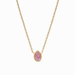 Pave Teardrop Delicate Necklace-Pink Tourmaline - N595GPT00-Julie Vos-Renee Taylor Gallery