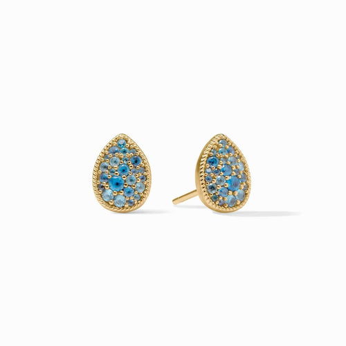 Pave Teardrop Stud Earrings-Blue Topaz - ER1043GBZ00-Julie Vos-Renee Taylor Gallery