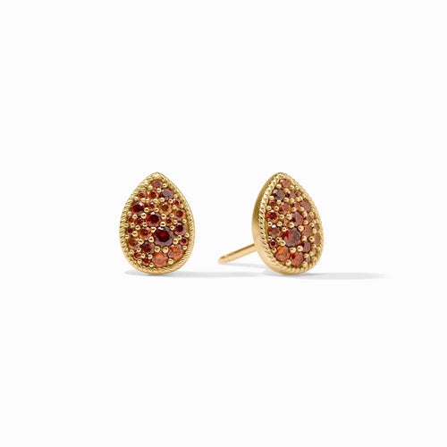 Pave Teardrop Stud Earrings-Garnet - ER1043GGN00-Julie Vos-Renee Taylor Gallery