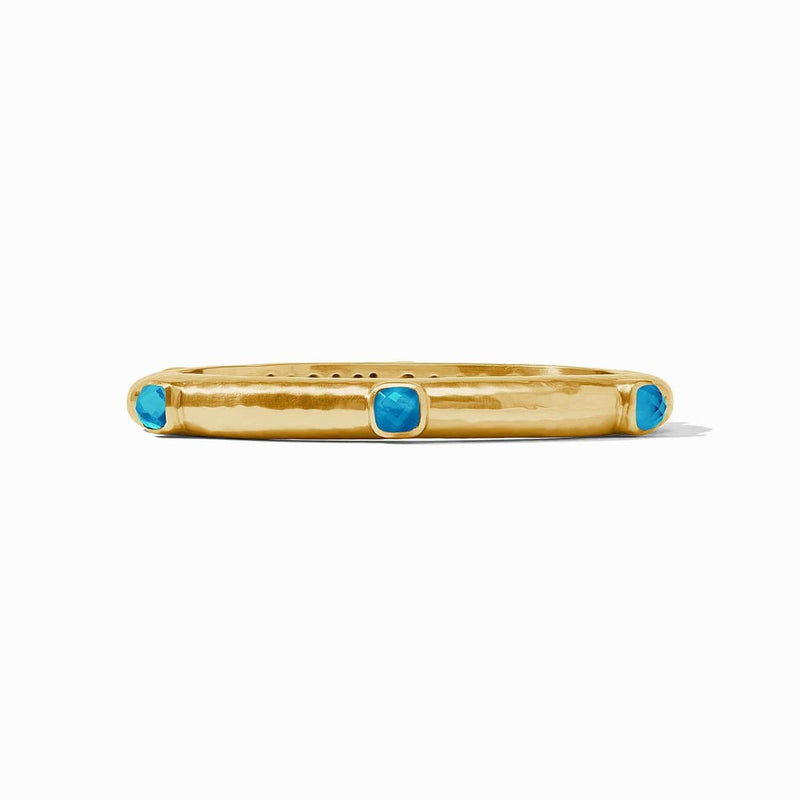 Catalina Stone Hinge Bangle - Iridescent London Blue-Julie Vos-Renee Taylor Gallery