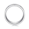 14K White Gold 8mm - Checkered Pattern Men's Wedding Band in Satin Finish - MBM0142-80W4JJJ-Gabriel & Co.-Renee Taylor Gallery