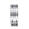 14K White Gold 8mm - Checkered Pattern Men's Wedding Band in Satin Finish - MBM0142-80W4JJJ-Gabriel & Co.-Renee Taylor Gallery