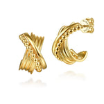 14K Yellow Gold Bujukan Criss Cross J Hoop Earrings – EG15298Y4JJJ-Gabriel & Co.-Renee Taylor Gallery