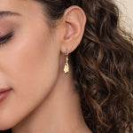 14K Yellow Plain Gold Bujukan and Teardrop Texture Drop Earrings - EG15495Y4JJJ-Gabriel & Co.-Renee Taylor Gallery