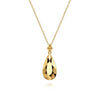 14K Yellow Plain Gold Bujukan and Teardrop Texture Pendant Necklace - NK7988Y4JJ-Gabriel & Co.-Renee Taylor Gallery