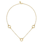 14K Yellow Plain Gold Bujukan Link Chain Station Necklace - NK7983Y4JJ-Gabriel & Co.-Renee Taylor Gallery