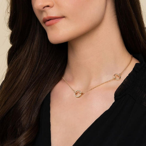 14K Yellow Plain Gold Bujukan Link Chain Station Necklace - NK7983Y4JJ-Gabriel & Co.-Renee Taylor Gallery