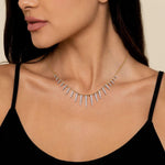 14K White & Yellow Gold Bead Chain Bujukan and Diamond Spike Droplet Necklace – NK8079M45JJ-Gabriel & Co.-Renee Taylor Gallery