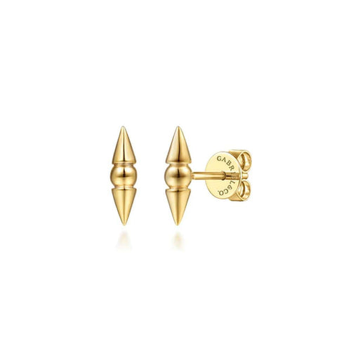 14K Yellow Gold Bujukan Bullet Ear Climber Earrings - EG15589Y4JJ-Gabriel & Co.-Renee Taylor Gallery