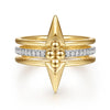 14K Yellow Gold Bujukan Clover and Triangle Pyramid Diamond Easy Stackable Ring – LR52987Y45JJ-Gabriel & Co.-Renee Taylor Gallery