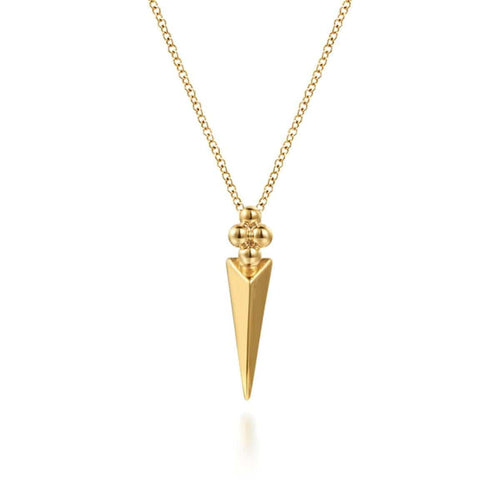 14K Yellow Gold Bujukan Clover and Triangle Pyramid Pendant Necklace – NK8080Y4JJ-Gabriel & Co.-Renee Taylor Gallery