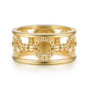 14K Yellow Gold Bujukan Link and Bullet Wide Band Ring – LR52991Y4JJ-Gabriel & Co.-Renee Taylor Gallery