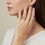 14K Yellow Gold Bujukan Link and Bullet Wide Band Ring – LR52991Y4JJ-Gabriel & Co.-Renee Taylor Gallery