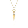 14K Yellow Gold Bujukan Link and Diamond Bullet Drop Necklace – NK8086Y45JJ-Gabriel & Co.-Renee Taylor Gallery