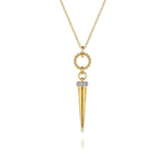 14K Yellow Gold Bujukan Link and Diamond Bullet Drop Necklace – NK8086Y45JJ-Gabriel & Co.-Renee Taylor Gallery