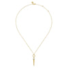 14K Yellow Gold Bujukan Link and Diamond Bullet Drop Necklace – NK8086Y45JJ-Gabriel & Co.-Renee Taylor Gallery