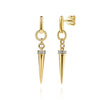 14K Yellow Gold Bujukan Link and Diamond Bullet Stud Drop Earrings – EG15591Y45JJ-Gabriel & Co.-Renee Taylor Gallery