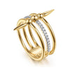 14K Yellow Gold Bujukan Spike and Diamond Easy Stackable Ring - LR52996Y45JJ-Gabriel & Co.-Renee Taylor Gallery