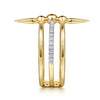 14K Yellow Gold Bujukan Spike and Diamond Easy Stackable Ring - LR52996Y45JJ-Gabriel & Co.-Renee Taylor Gallery