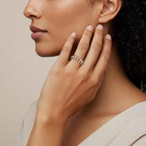 14K Yellow Gold Bujukan and Diamond Bullet Stackable Ring – LR52993Y45JJ-Gabriel & Co.-Renee Taylor Gallery