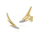 Bujukan Punk 14K Yellow Gold Bujukan and Diamond Ear Climber Earrings – EG15587Y45JJ-Gabriel & Co.-Renee Taylor Gallery