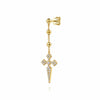 14K Yellow Gold Bujukan and Pave Diamond Cross Stud Drop Single Earring - EGS15497Y45JJ-Gabriel & Co.-Renee Taylor Gallery