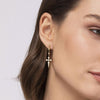 14K Yellow Gold Bujukan and Pave Diamond Cross Stud Drop Single Earring - EGS15497Y45JJ-Gabriel & Co.-Renee Taylor Gallery