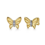 14K Yellow Gold Diamond Butterfly Stud Earrings – EG15168Y45JJ-Gabriel & Co.-Renee Taylor Gallery