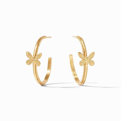 Butterfly Hoop Earrings-Gold - HP066G-Julie Vos-Renee Taylor Gallery