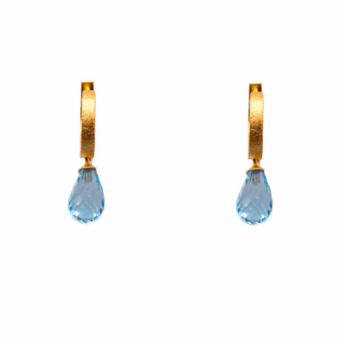 Sky Blue Topaz 24K Gold Vermeil Oval Drop Earrings-Joyla-Renee Taylor Gallery